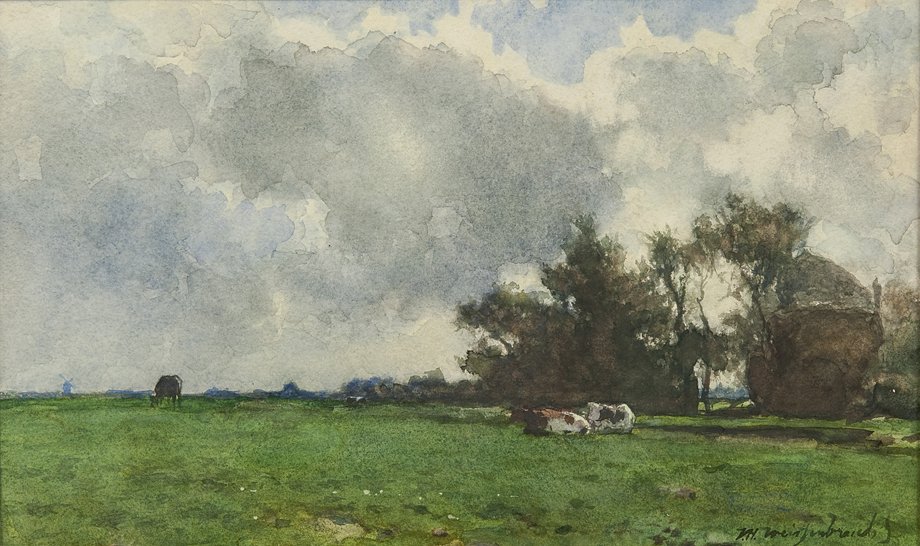 Jan_Hendrik_Weissenbruch_Rustende_koeien_bij_een_hooiberg