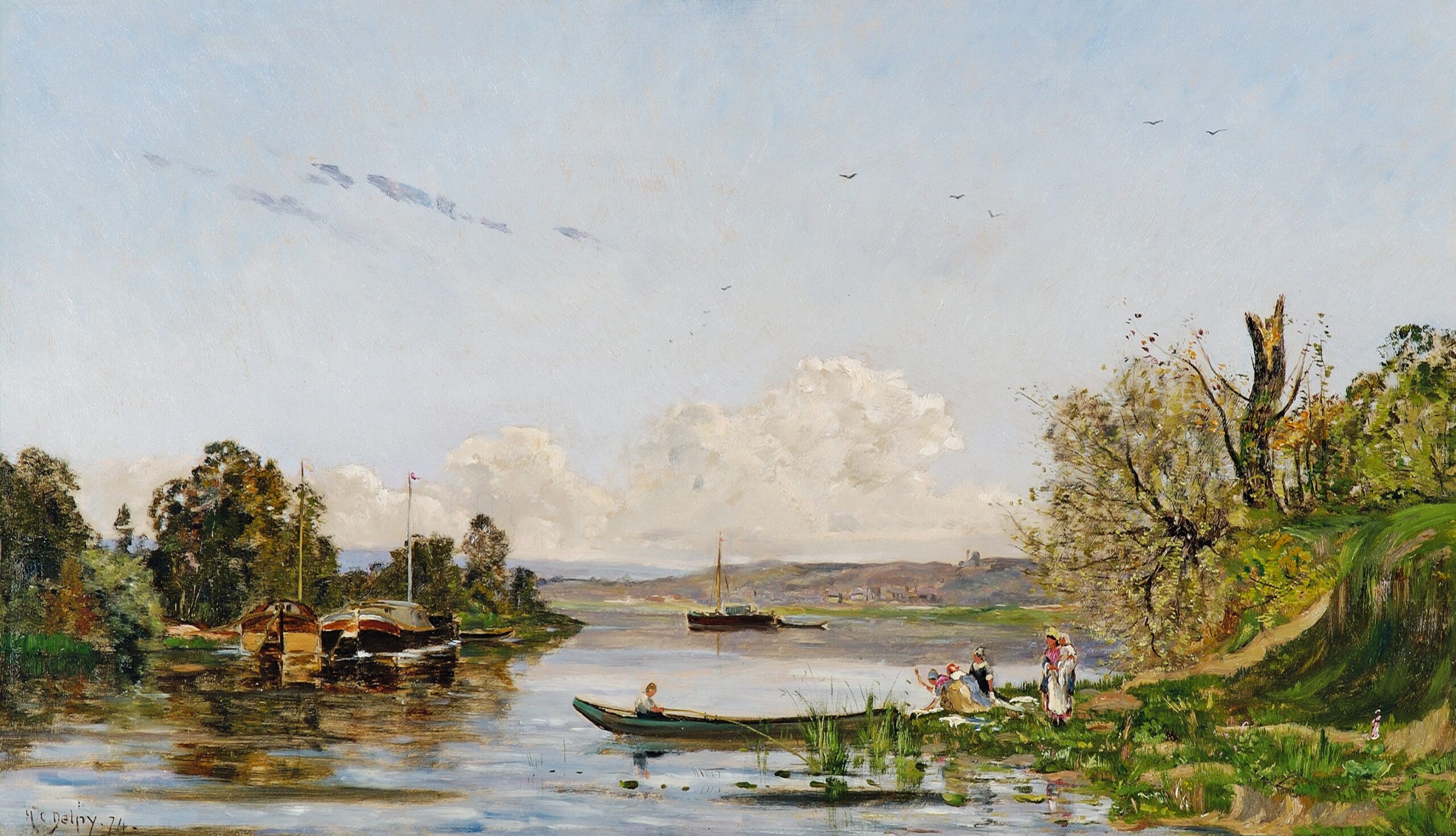 Hipolyte Delphy Rivierlandschap