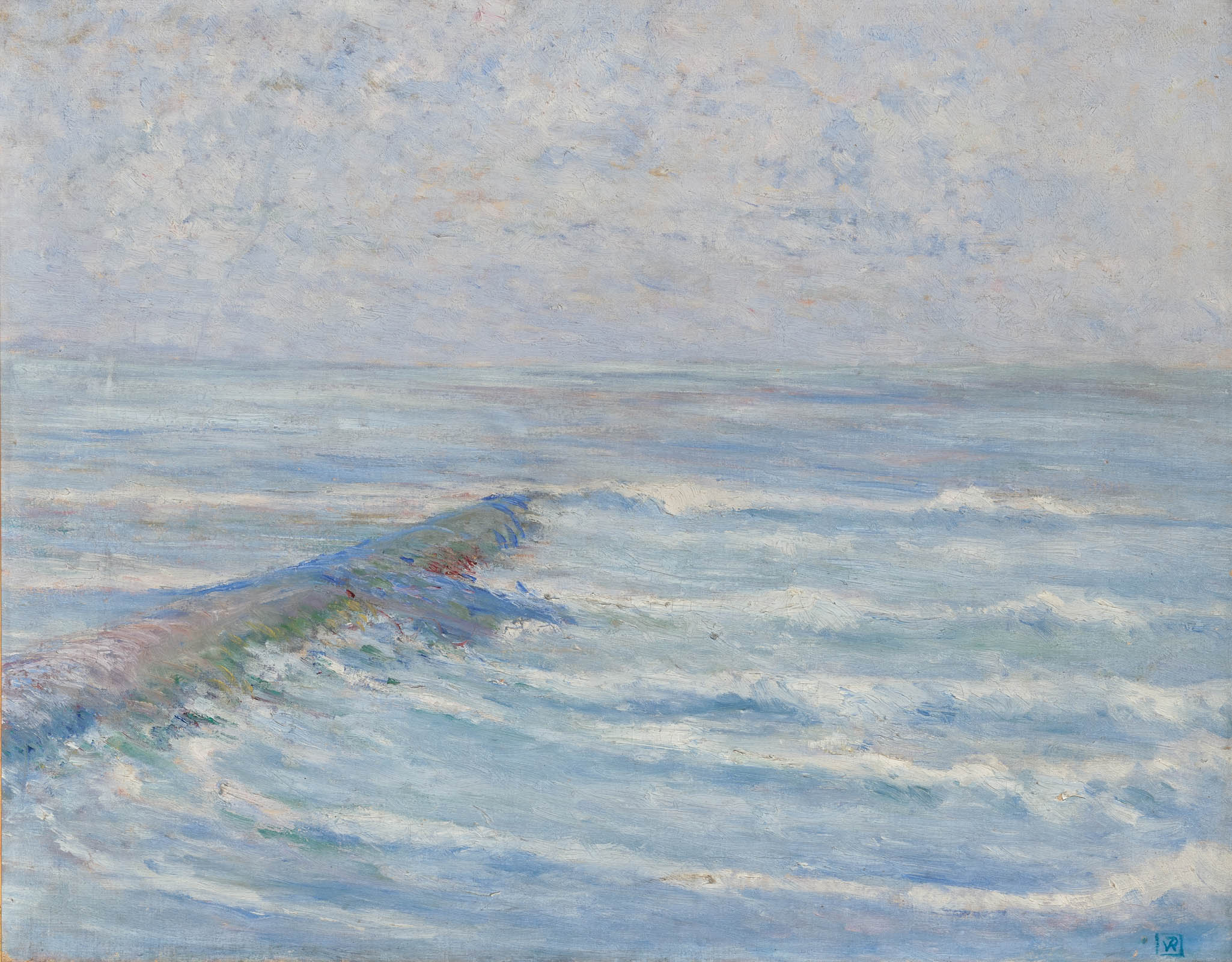 Th van Rysselberghe-Strekdam in zee_ZLijst